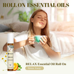 Wooden surface with Ethlauff Relax Essential Oil bottle