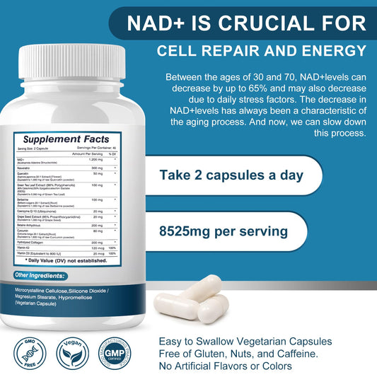 Two bottles of ETOVO NAD+ liposomal capsules