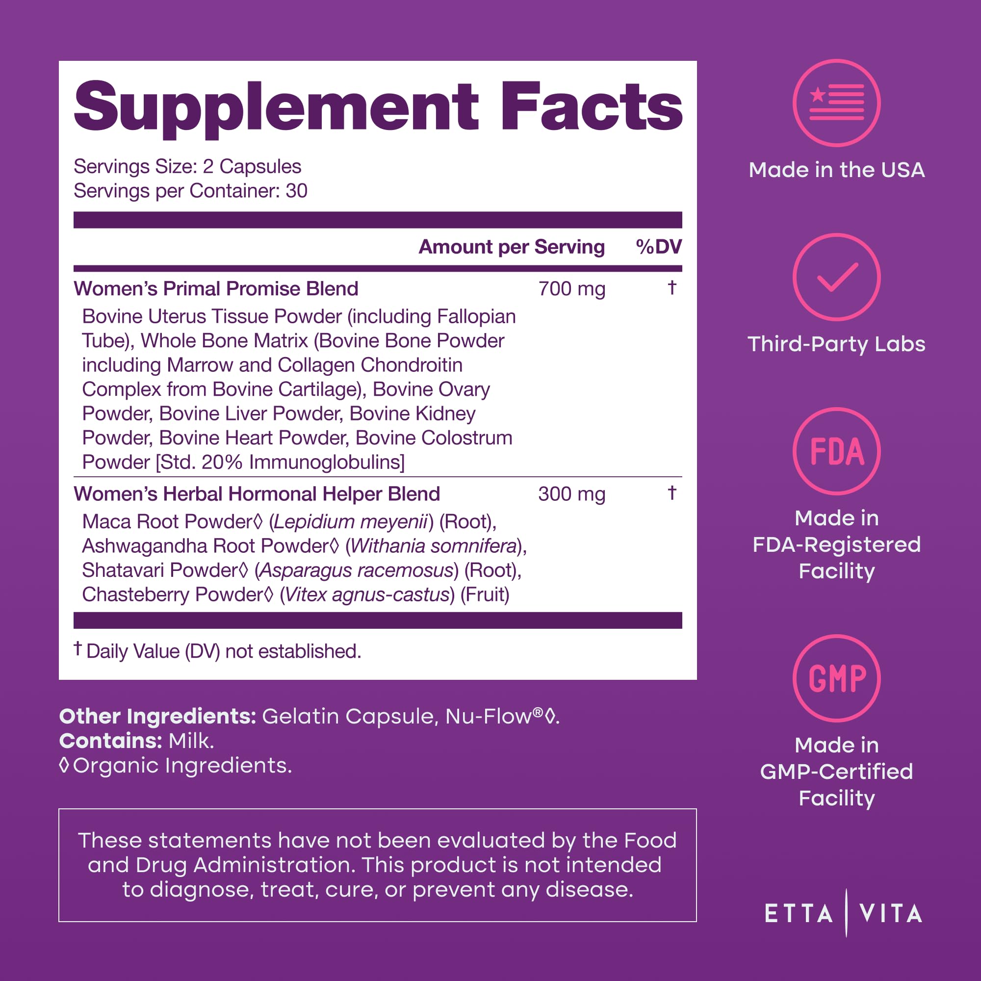 Beef liver organ in supplement blend