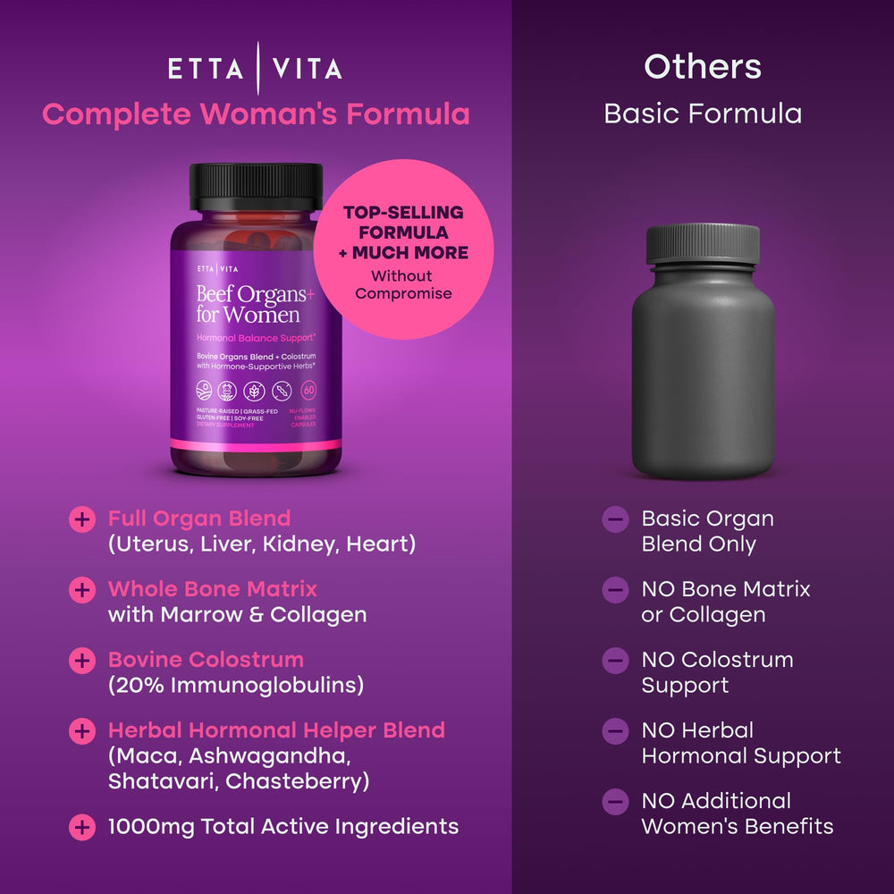 Beef uterus organ in supplement blend