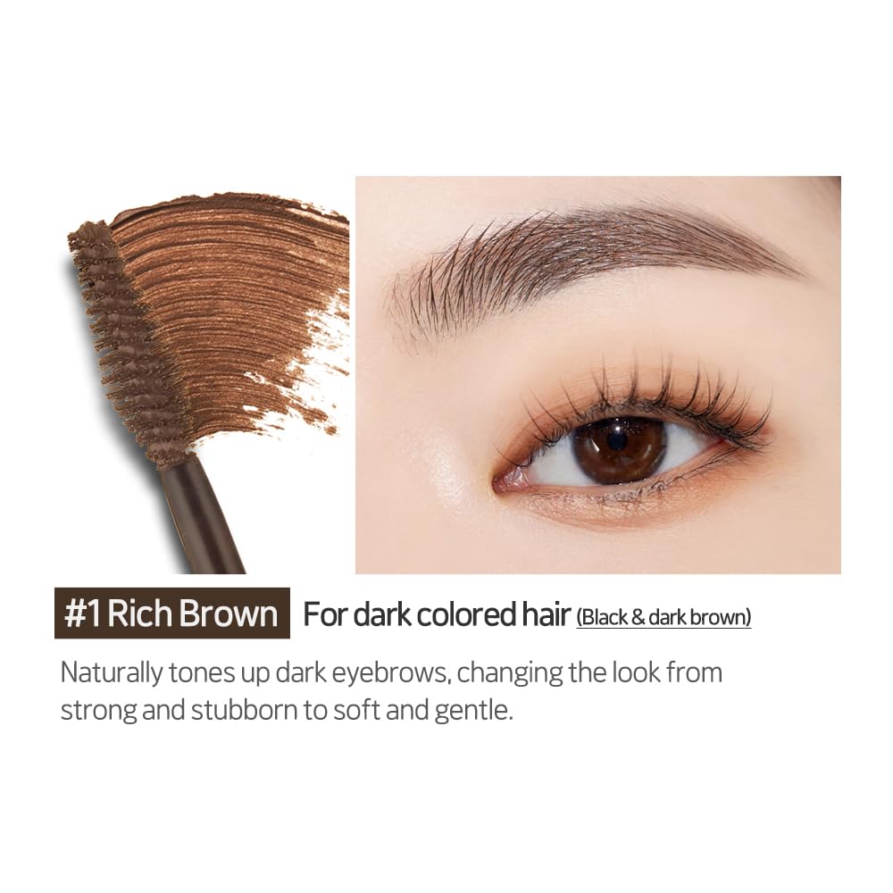 ETUDE Color My Brows soft gel texture provides clump-free brow definition
