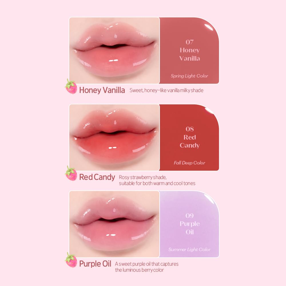 ETUDE Dear Darling Oil Tint 7 Honey Vanilla swatch on lips with hydration appeal