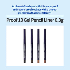 ETUDE Proof 10 Gel Pencil Liner sharpened tip enables precise lines.