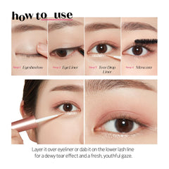 ETUDE Tear Drop Eyeliner precision applicator ensures a clean, controlled stroke.