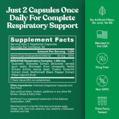 Eu Natural Breathe ingredient panel highlights quercetin and bromelain for airway comfort