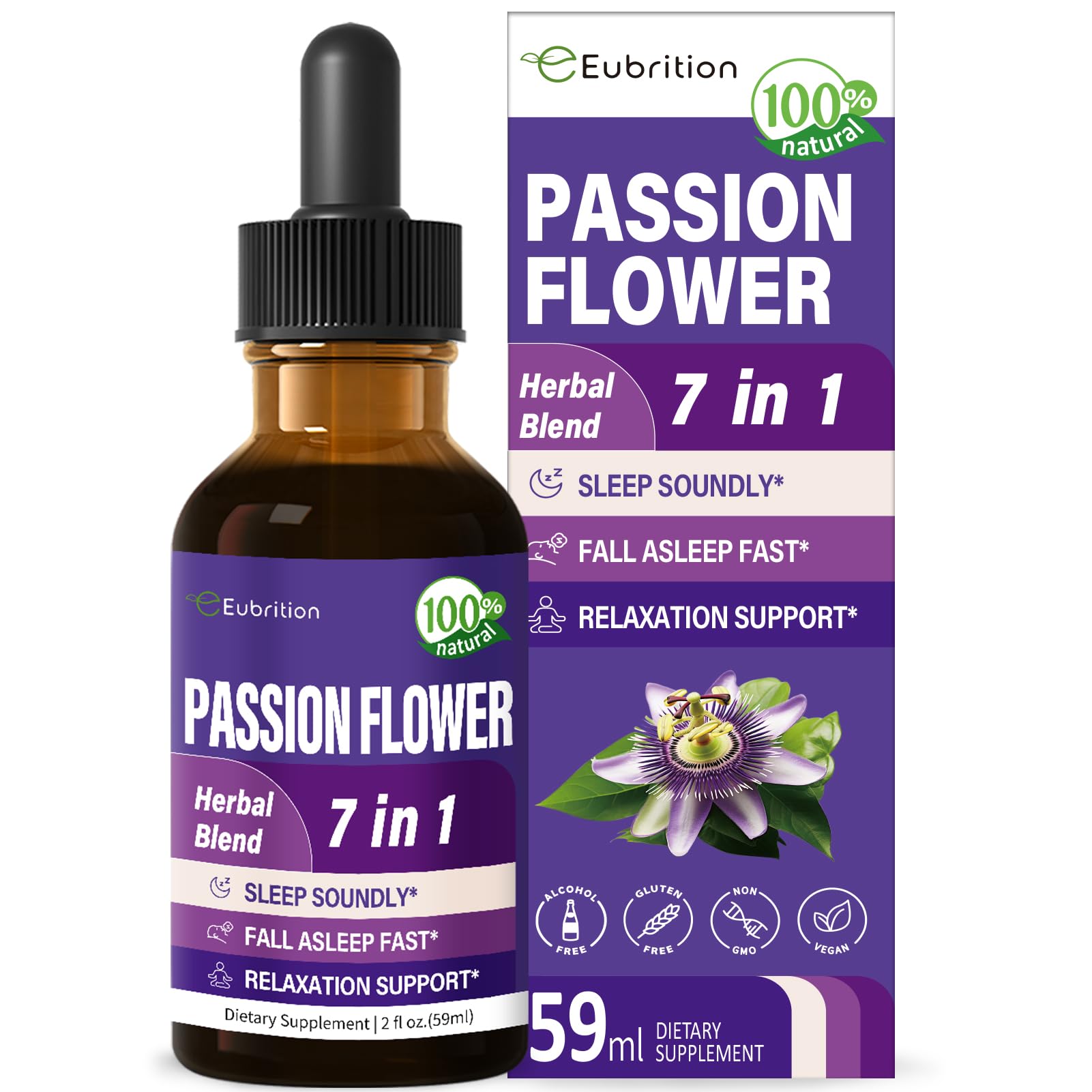 Eubrition Passion Flower Liquid Drops 2 oz bottle
