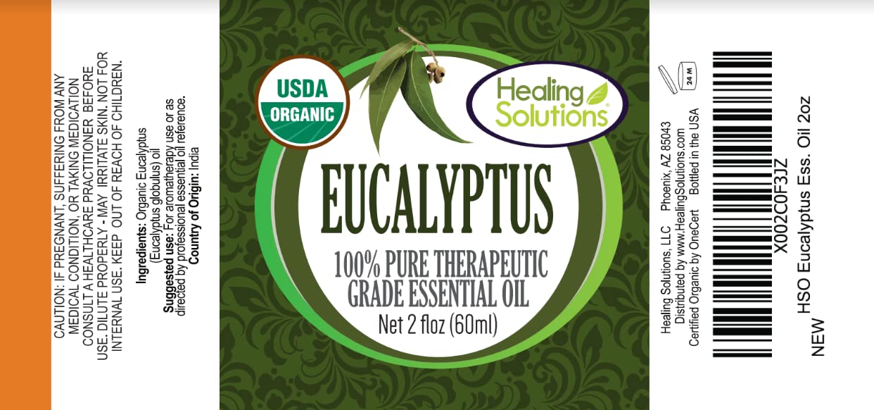 Diffuser with eucalyptus essential oil for aromatherapy
