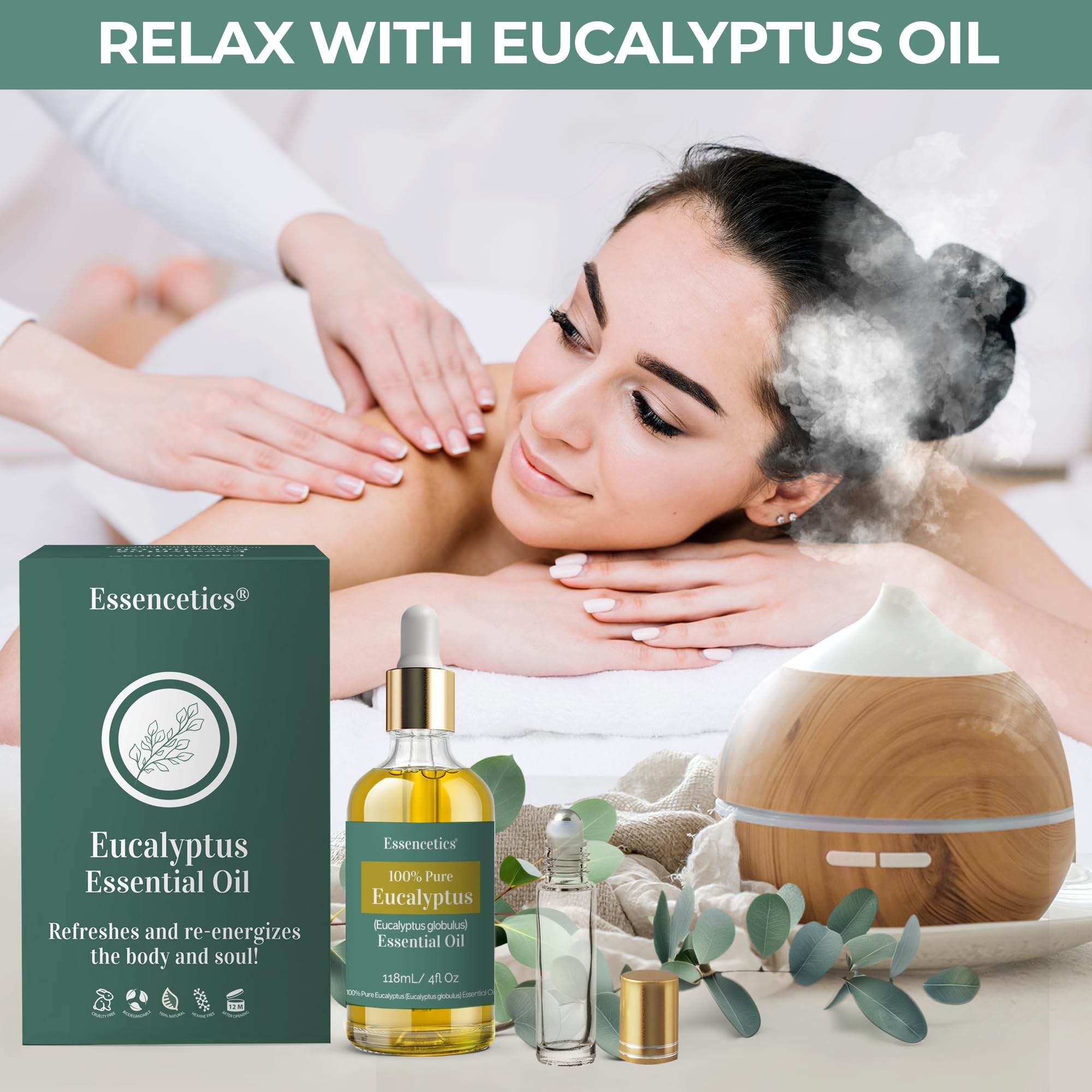 Roll-on eucalyptus oil for on-the-go application