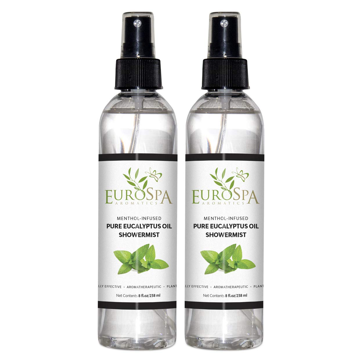 EuroSpa Aromatics Eucalyptus ShowerMist 8oz 2-pack front view