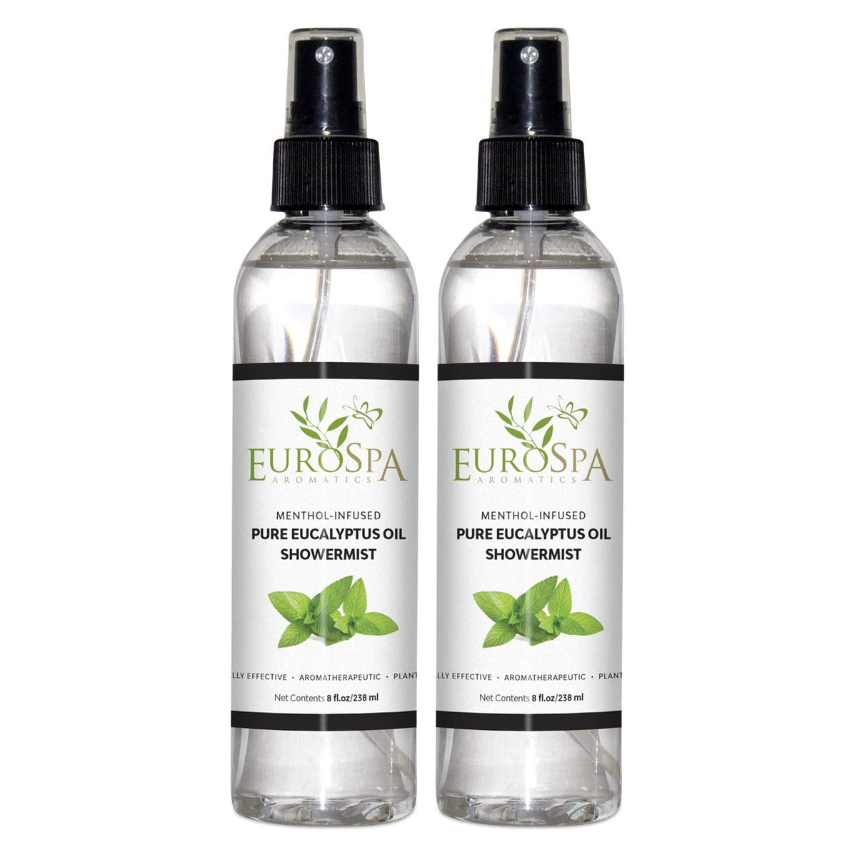 EuroSpa Aromatics Eucalyptus ShowerMist 8oz 2-pack front view