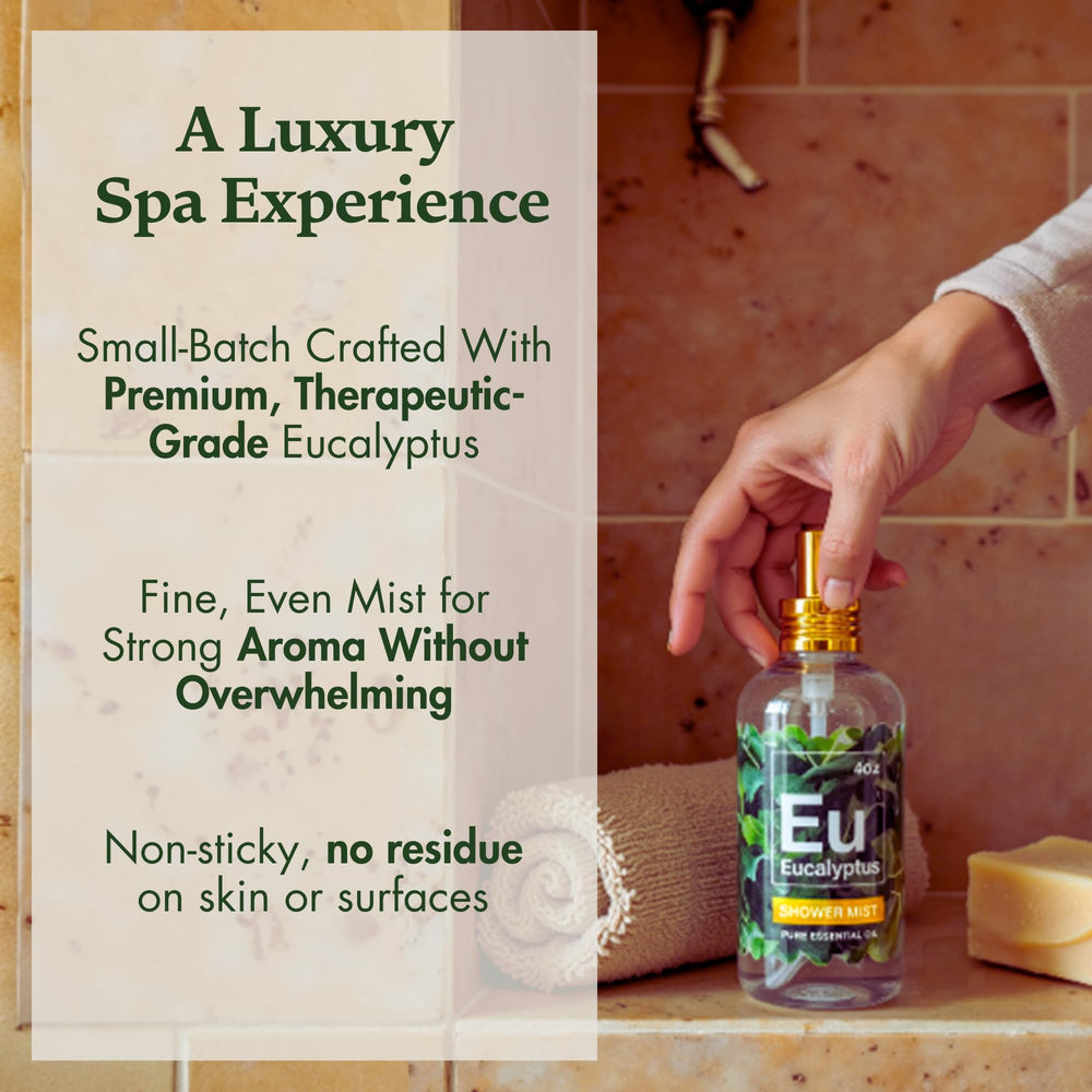 Shower steam with eucalyptus aromatherapy mist