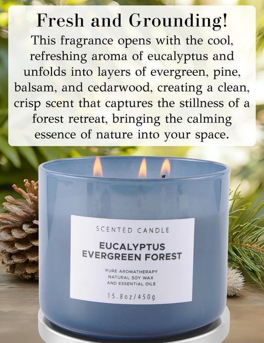 Side view showing three cotton wicks of the candle