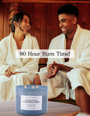 Top-down view highlighting the three wicks and wax surface