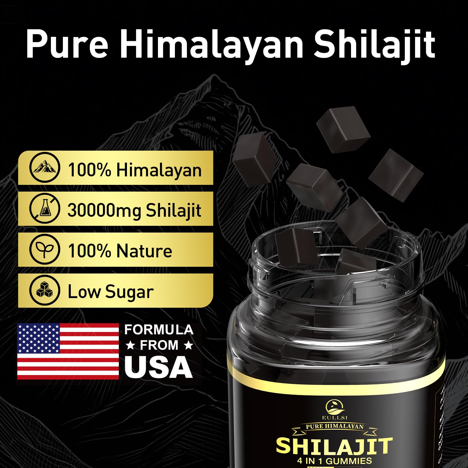 Eullsi Ashwagandha gummies tub designed for stamina and mood support