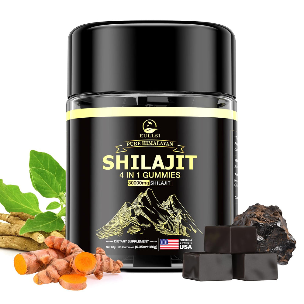 Front view of Eullsi Pure Shilajit Gummies bottle