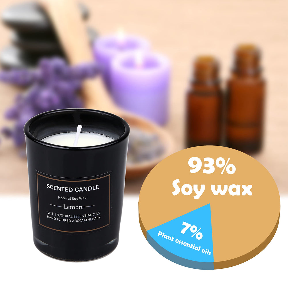 Jasmine scented candle 2.5oz in black jar (EUPNHY 12-pack)