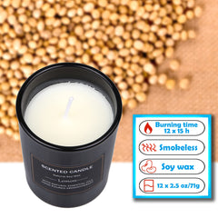Lemon scented candle 2.5oz in black jar (EUPNHY 12-pack)