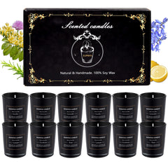 Rose scented candle in black 2.5oz jar (EUPNHY 12-pack)