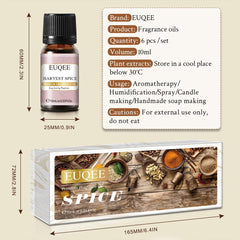 Amber glass dropper bottles of six fragrance oils
