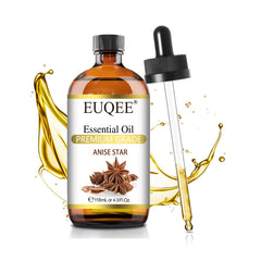 EUQEE Anise Star Essential Oil in amber glass bottle with dropper