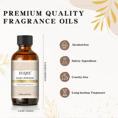 EUQEE Baby Powder fragrance oil with dropper and label details