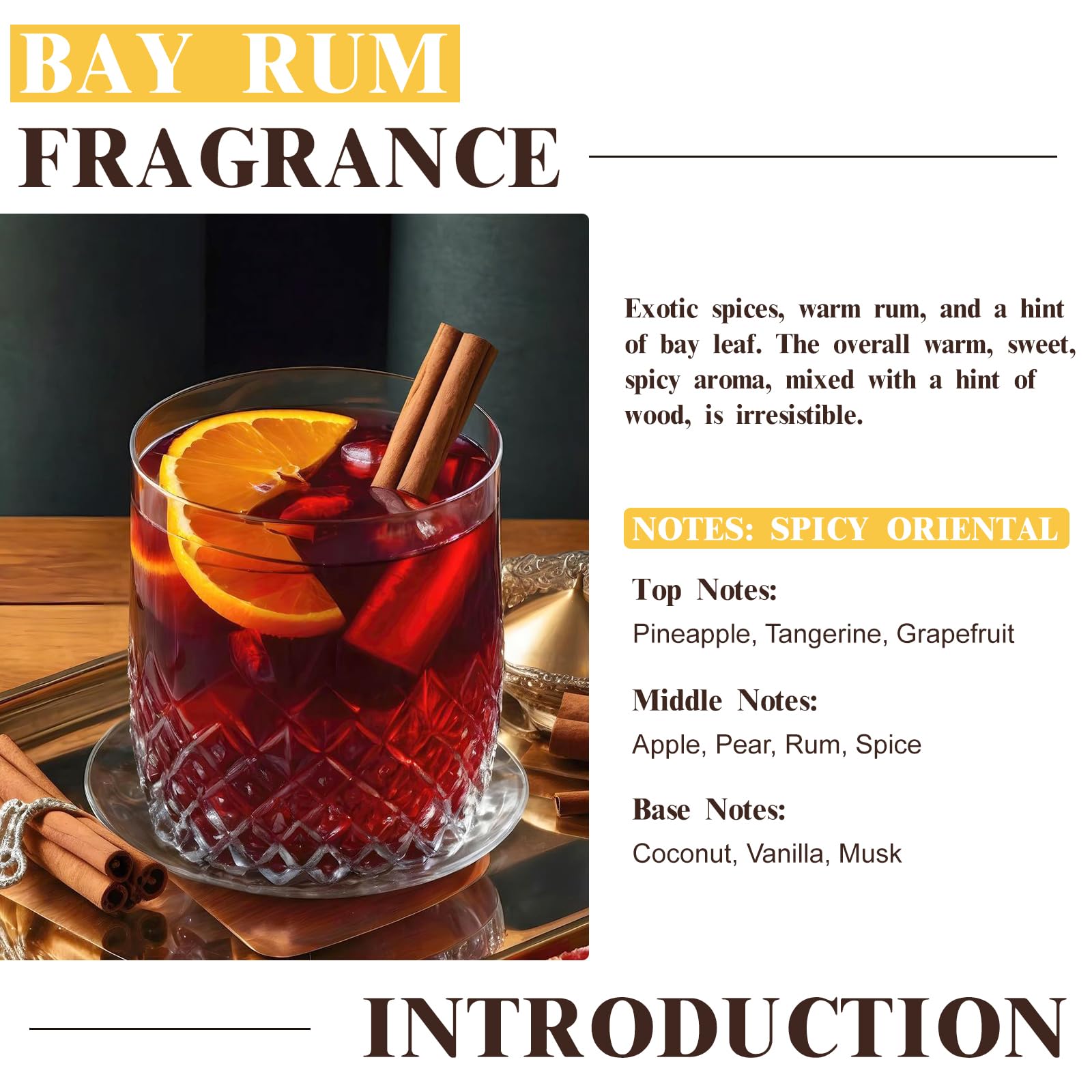 Amber glass bottle for EUQEE Bay Rum Fragrance Oil