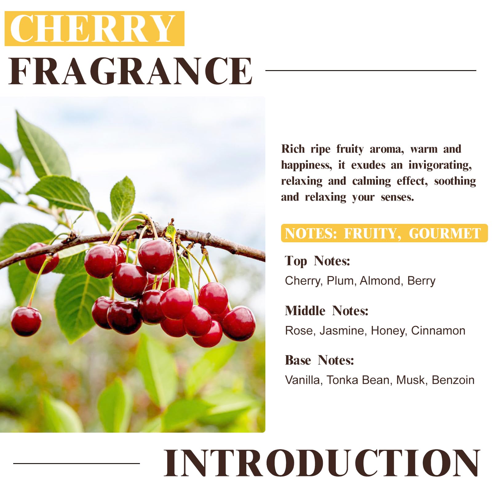 Notes of cherry and plum in EUQEE Cherry Fragrance Oil