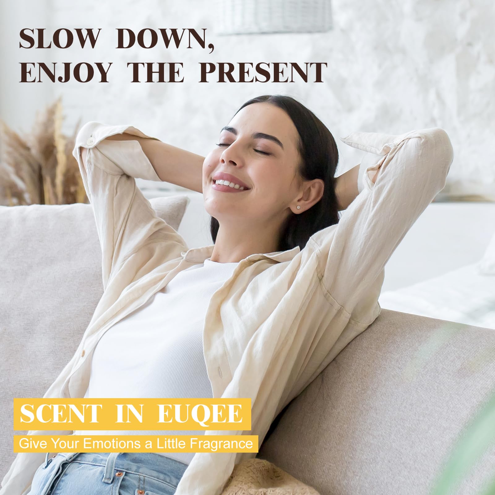 Lifestyle scene showing EUQEE Cherry Fragrance Oil in diffusers