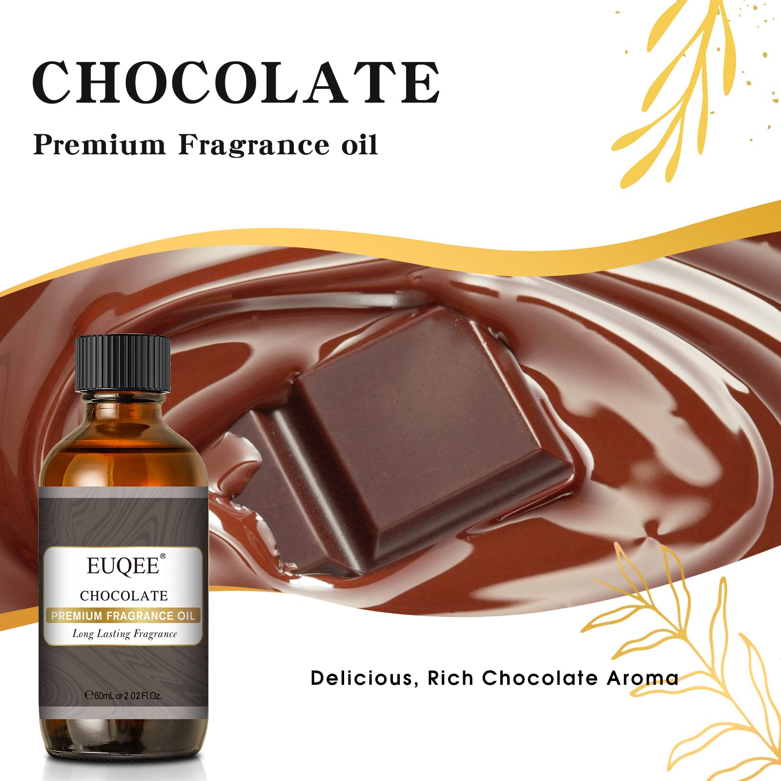 EUQEE Chocolate Fragrance Oil glass dropper with label