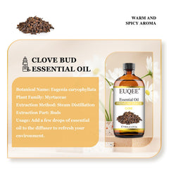 Amber glass dropper bottle for EUQEE Clove Oil