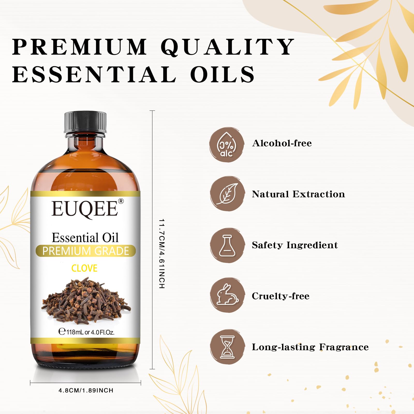 EUQEE Clove Essential Oil for bath bombs and aromatherapy