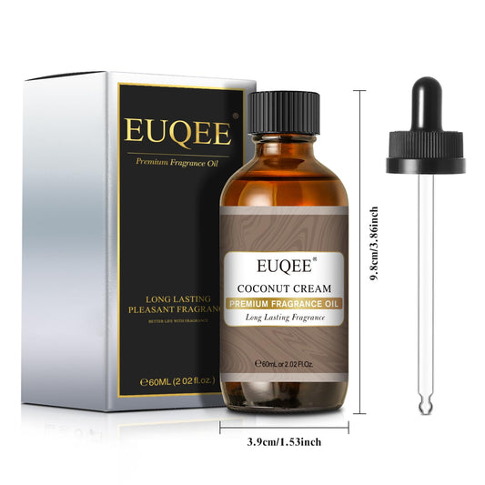 EUQEE Coconut Cream Fragrance Oil 60ml bottle side view