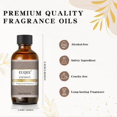 EUQEE Coconut Fragrance Oil bottle labeled with coconut image
