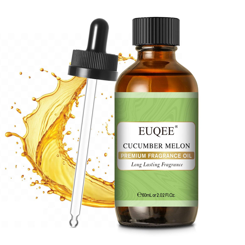 EUQEE Cucumber Melon fragrance oil in 60ml amber glass bottle with dropper
