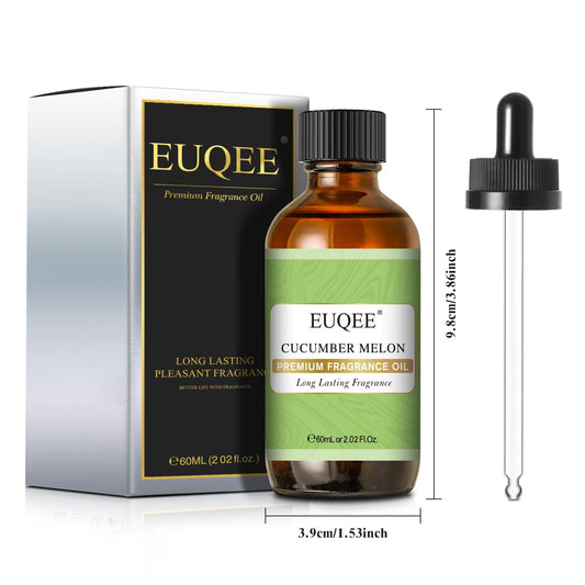 Front view of EUQEE Cucumber Melon fragrance oil bottle