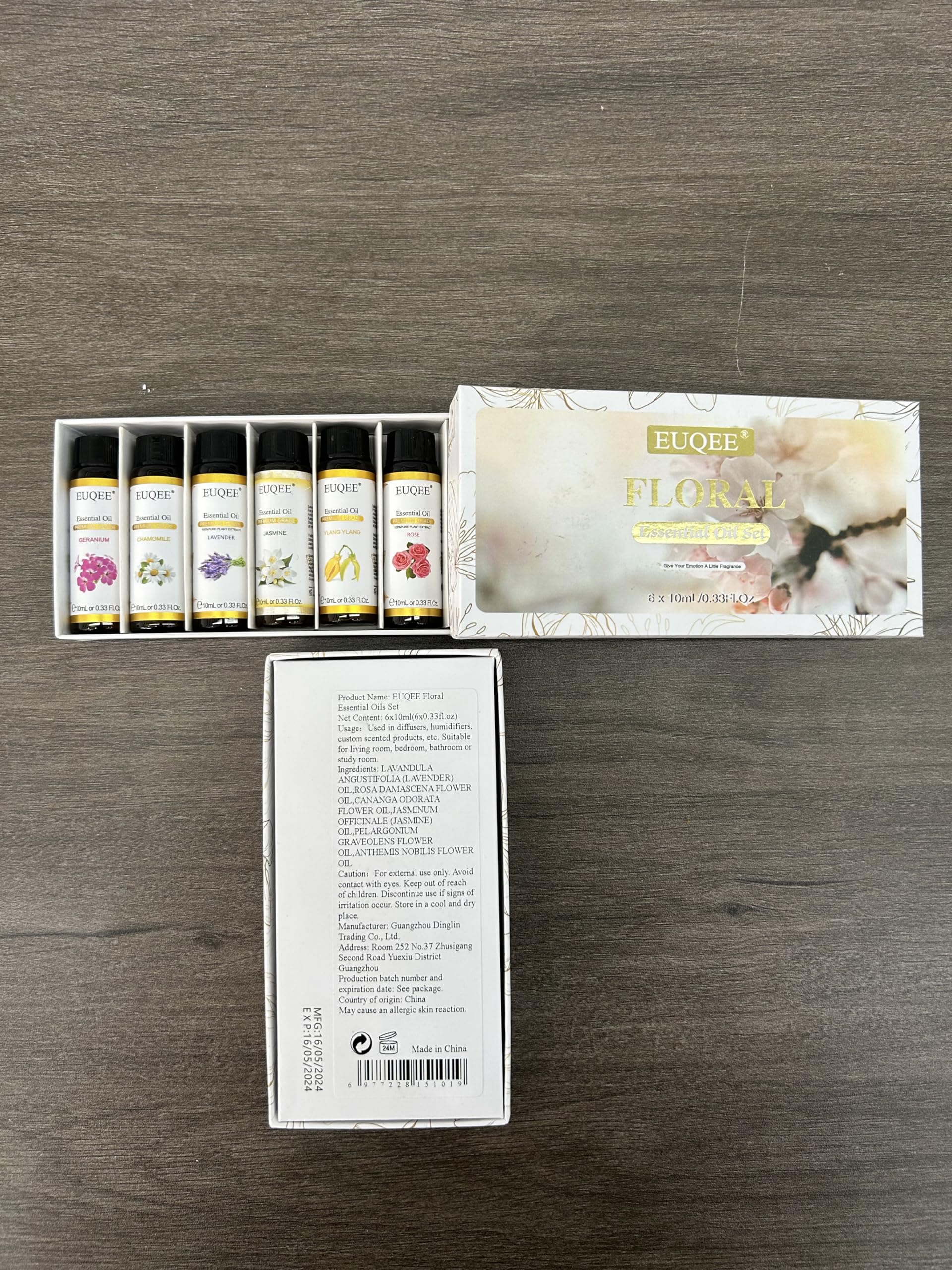 EUQEE Floral Oils Gift Box 6x10ml