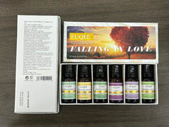 Gift box packaging for EUQEE 6-piece fragrance oil set
