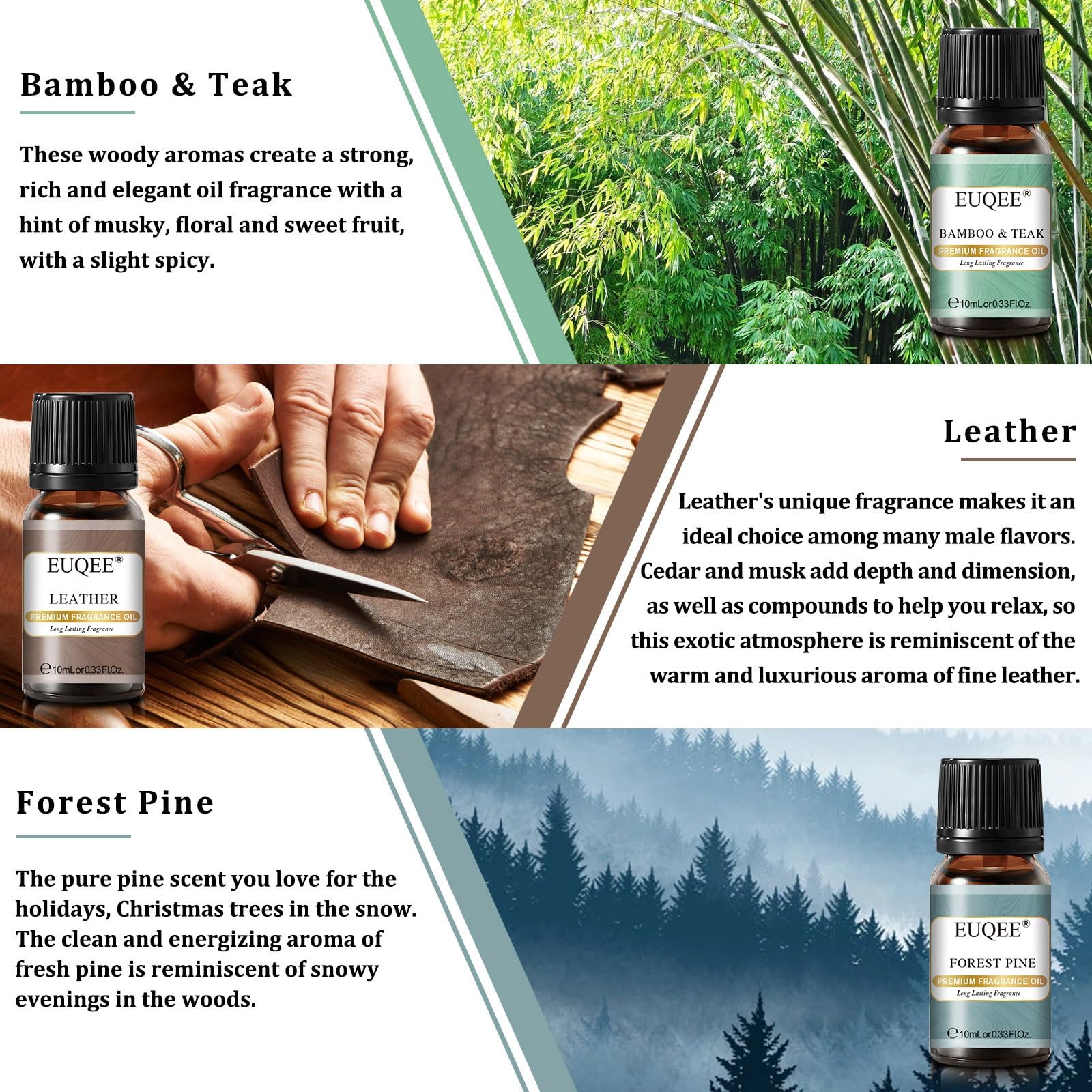 Cedarwood fragrance oil - 10ml amber bottle (EUQEE)