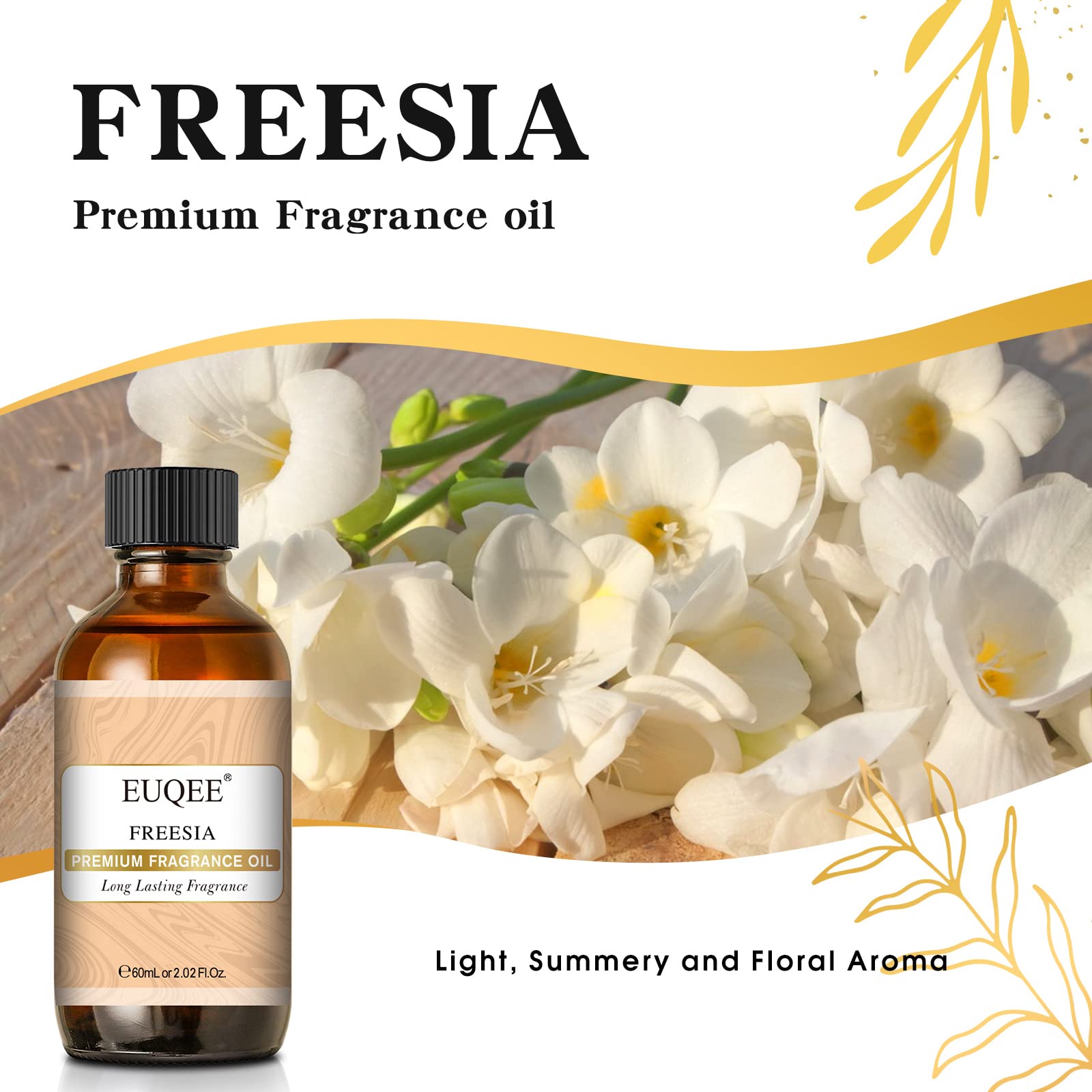 Amber glass bottle protects fragrance from sunlight