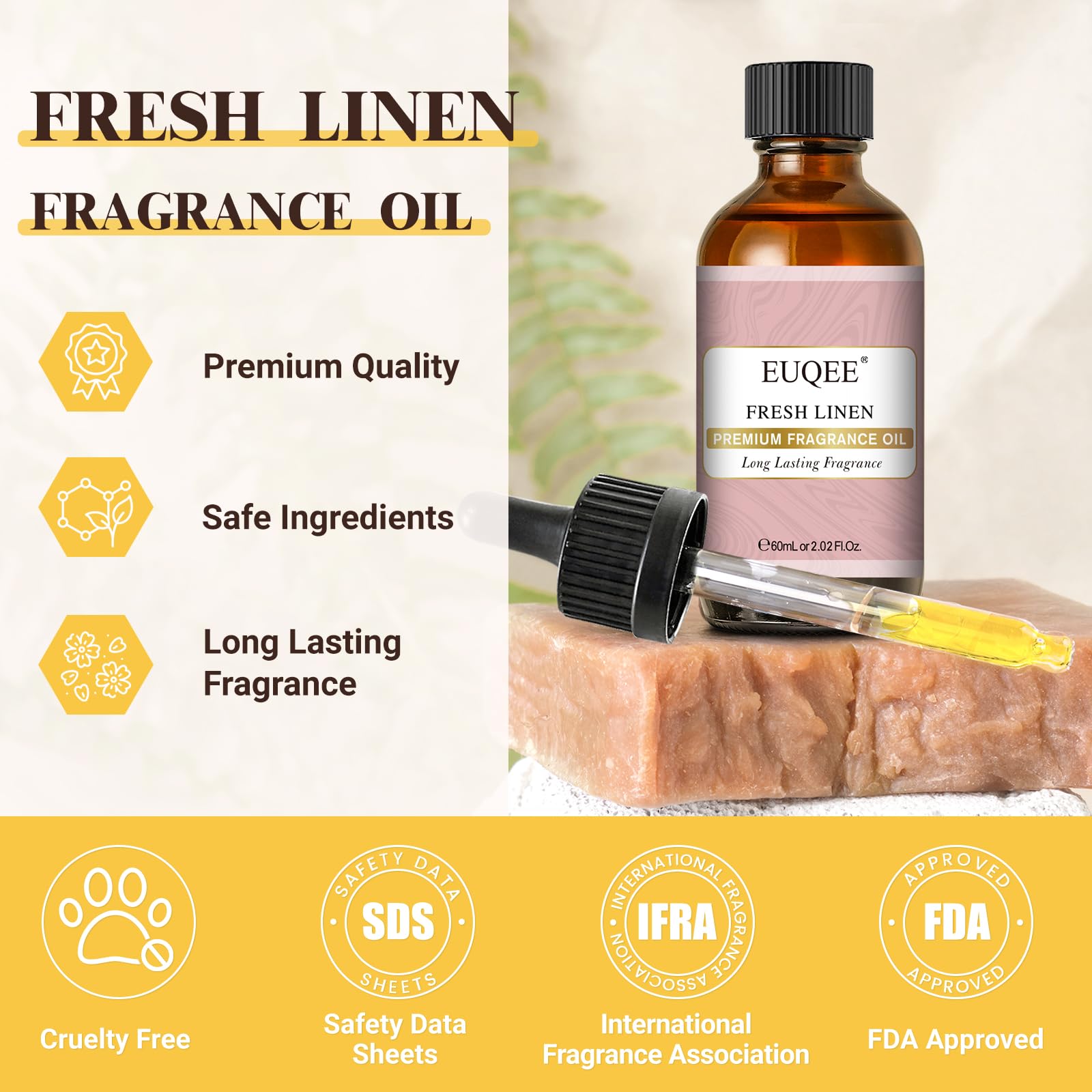 Fresh Linen fragrance oil label close-up