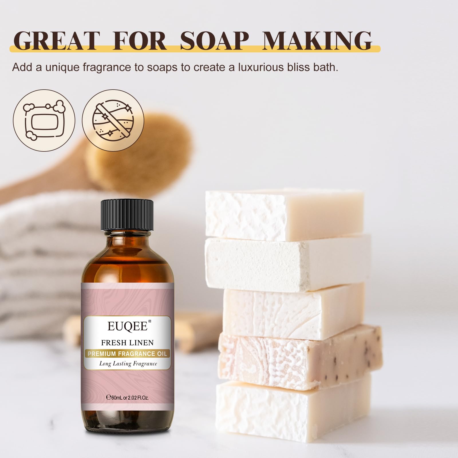 DIY bath bombs scented with Fresh Linen