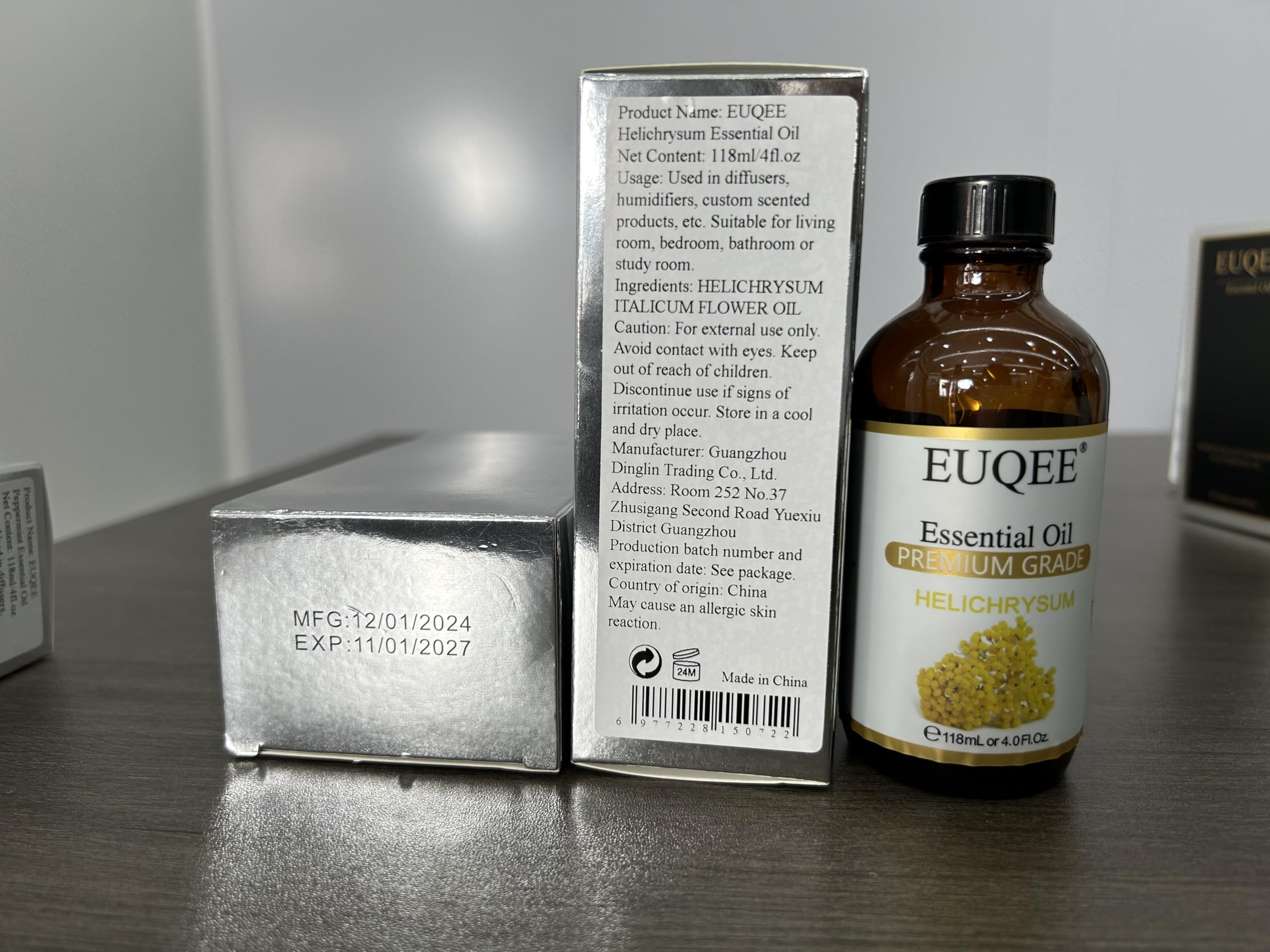 Satisfaction guarantee badge for EUQEE Helichrysum essential oil