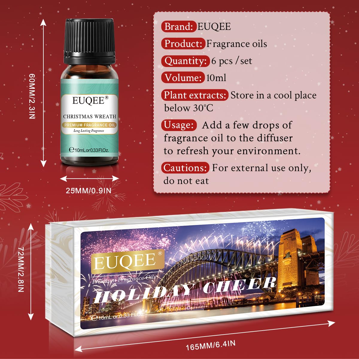 Christmas Wreath fragrance oil bottle (10ml)