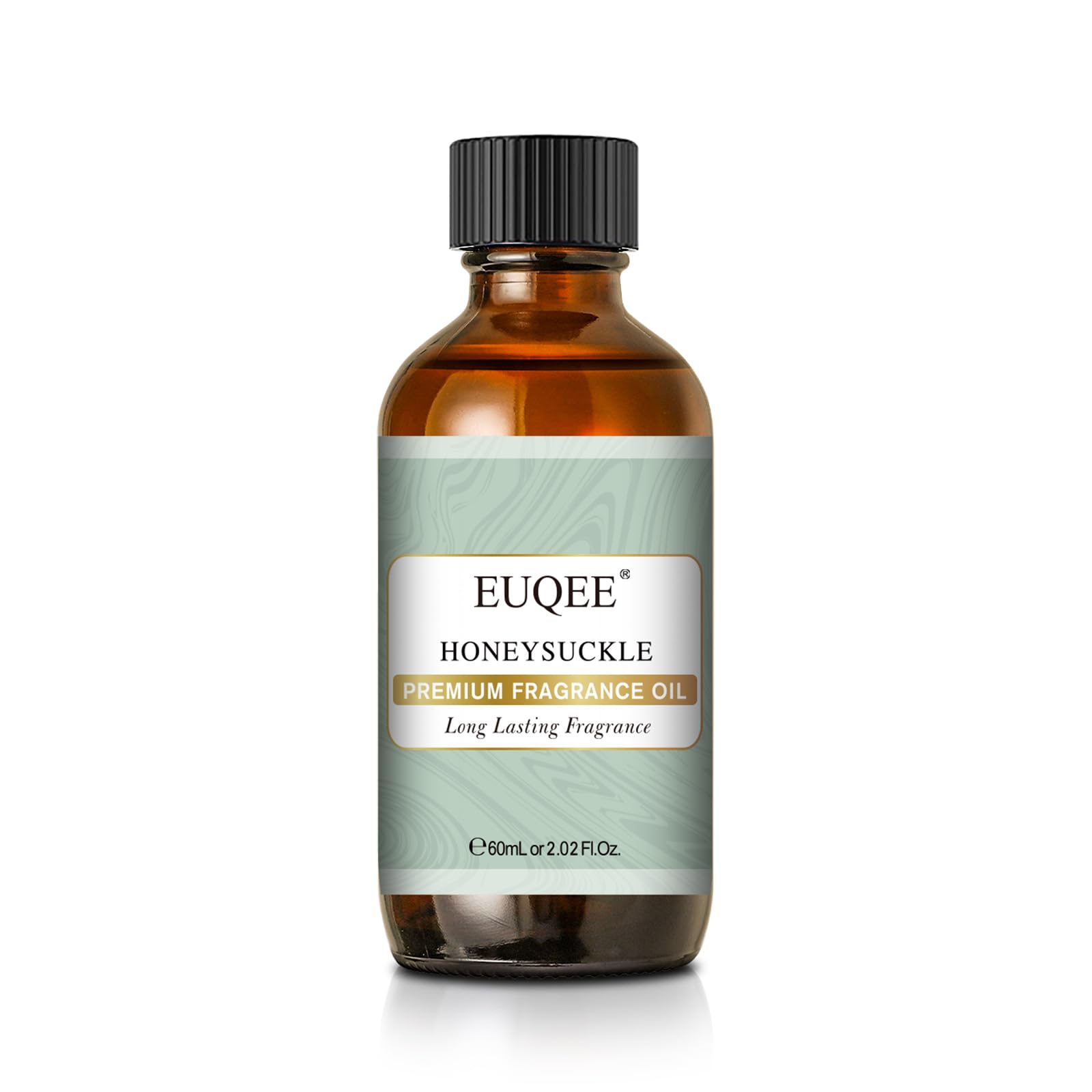 EUQEE honeysuckle fragrance oil 60ml amber glass bottle, front view