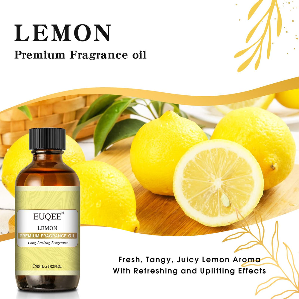 Amber glass bottle and glass dropper for EUQEE Lemon Fragrance Oil
