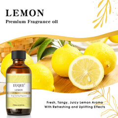 Amber glass bottle and glass dropper for EUQEE Lemon Fragrance Oil