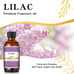 Amber glass bottle with dropper for lilac essential oil