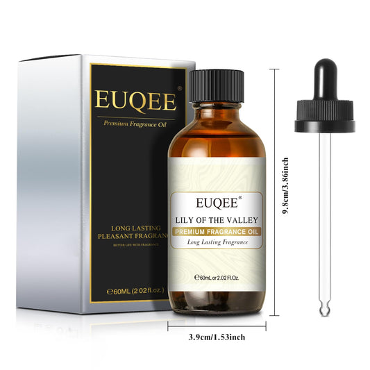 Close-up of EUQEE Lily of the Valley fragrance oil 60ml bottle