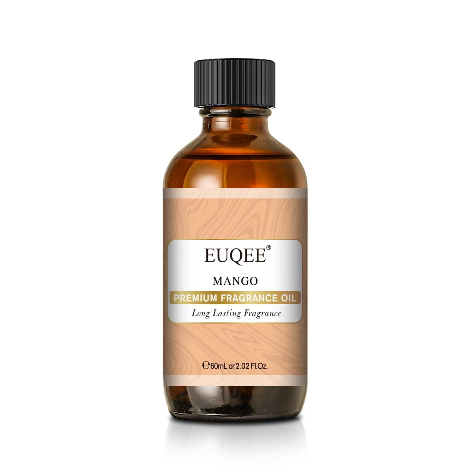 EUQEE Mango fragrance oil in an amber 60ml bottle with glass dropper