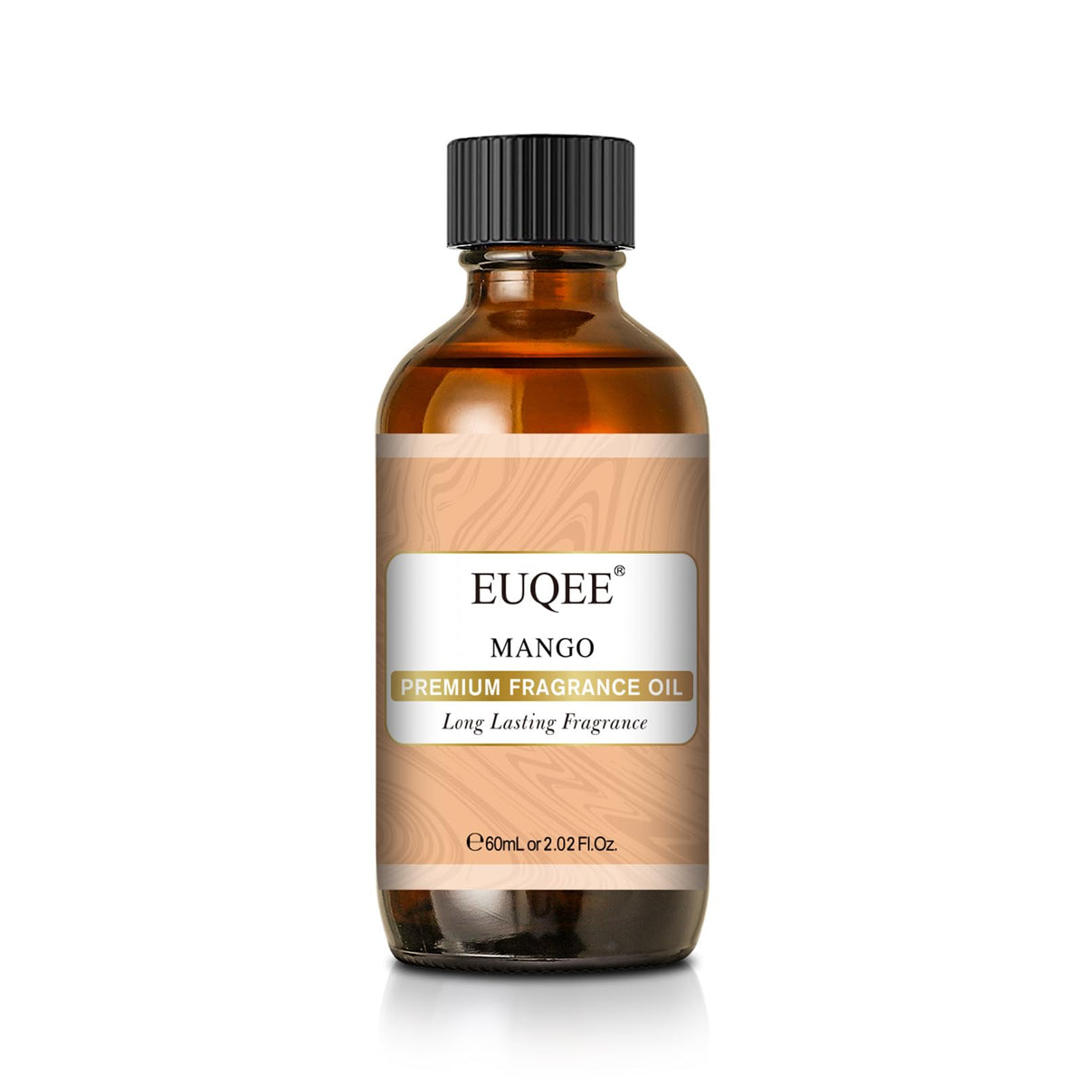 EUQEE Mango fragrance oil in an amber 60ml bottle with glass dropper
